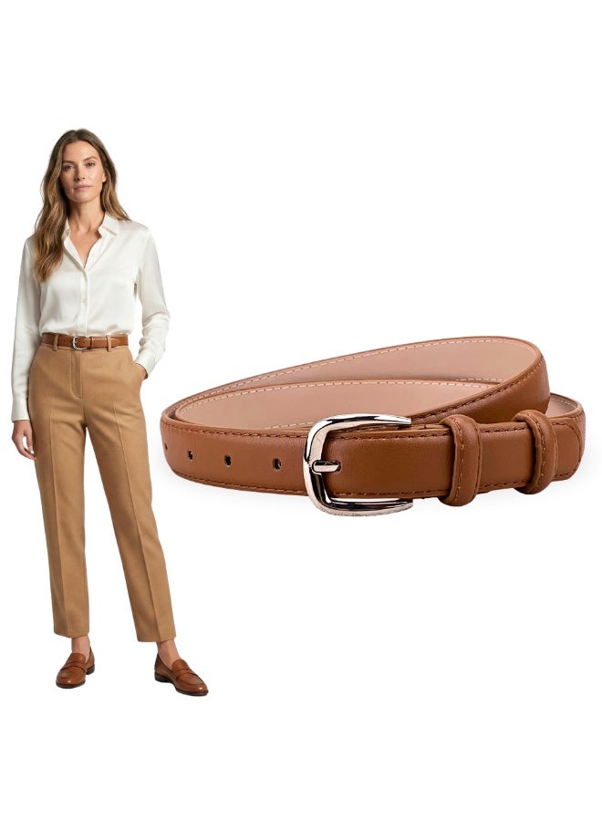 Classic Milano Women's Belt with Gift Box | Faux Leather Ladies Belt for Dresses, Jeans & Gowns | Stylish Womens Belt | Adjustable Girls Belt | Belt for Women with Elegant Buckle - Image 1
